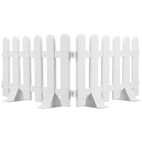 H114138imvc0 Milisten White Garden Fence Panel With 4 Bases Plastic Decorative Courtyard E