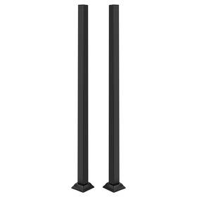 Milzeone B0d5qtm5sl 2pcs 38 Inch Black Modern Steel Stairway Baluster Railing Post Indoor Outdoor