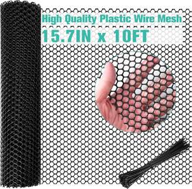 Miuwauer 313037681648 Plastic Mesh Fence Sheet 15.7in X 10ft - 0.3in Opening Chicken Wire Nett
