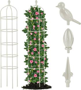 Miuwauer 726084495883 Garden Obelisk Trellis For Climbing Plants Outdoor 6.7 Ft Rose Bush Round Trelli
