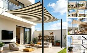 Miveda 686654319158 2 Pack 12 Ft Shade Sail Poles Heavy Duty Metal Outdoor Support Post Kit 12ft