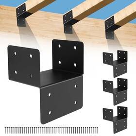 Mjhmy 6x63mu 4 Pcs Post Caps Tie Bracket 6x6 Black Joist Anchor Connector For