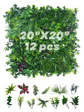 40-1p-mix-2 Mofeito 40 Grass Wall Panels 12pcs 20 Inch X20 Artificial Backdrop Uv Pro