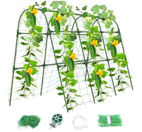 Mohuayu 445025235267 Cucumber Trellis For Raised Bed 47.2 Inch U-shape Climbing Garden Plants Metal Arch