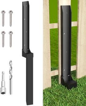 Mkd-fncankr-plate-1 Mokeyder Fence Post Anchor Kit Heavy Duty Metal Steel Metal-plate-1 Black