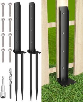 Mkd-fncankr-plate-2 Mokeyder 2 Packs Fence Post Anchor Kit Heavy Duty Metal Steel Repair
