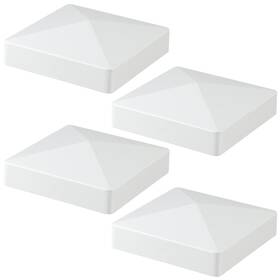 Moligou 616430916844 4 Pcs Vinyl Post Caps Pyramid For 5 Inch Fence Deck White