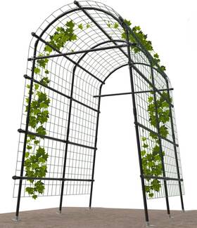 Montresor Gat987 Garden Arch Trellis 7ft Black Steel