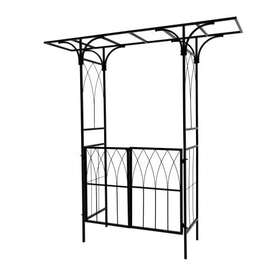 Moofar 974380753020 Metal Garden Arch With Double Gate Heavy-duty Arbor Trellis Arbour Arc Moofar 974380753020 Metal Garden Arch With Double Gate Heavy-duty Arbor Trellis Arbour Arc