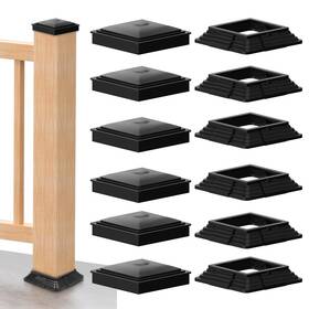 Pbc01 Mordx 6pack Vinyl Post Top Caps Base Cover With Screw For 4x4 Standard Wood Posts