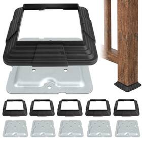 Mordx Postplateset-4 4 6pcs Wood Post Plate Connector Actual Inch X4 Decking Base Woo
