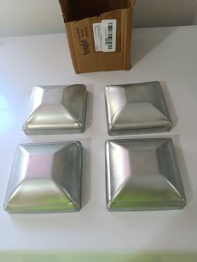 Morningro 304369010237 4 Pcs Galvanized Metal Post Decking Cap Covers For 4x4 Inch Wood Fence