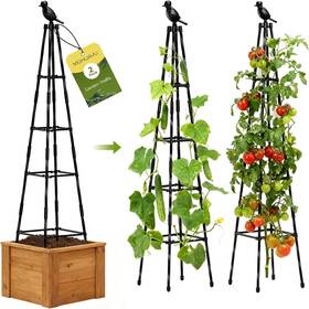 Mqhuayu Htsjppj-hei-1.65nt-2-us 2 Pack Garden Trellis For Climbing Plants Outdoors 65inch Cucumber Garde