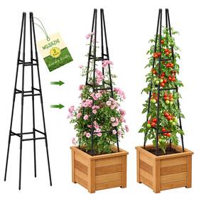 Mqjiazhi Hjppj-05 Garden Obelisk Trellis For Climbing Plants Outdoor 63 Inch Height Adjustable