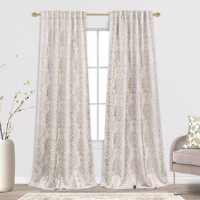 Mn-dmsg-clap-taupe-52x84 Mrs.naturall Neutral Tan/taupe Curtains 84 Inches Long For Living Room Only 5