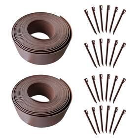Mtb Garden 746695365559 80ft Brown Landscape Edging Coil Kit 4 Inch High Terrace Board With 24pcs 10-