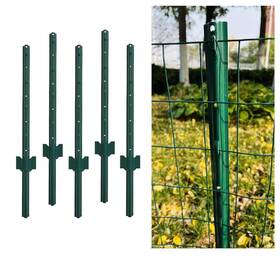 B0d6rc5bss Mtb Garden Metal Fence Post Green 3ft 5-pack For 24 Inch Welded Wire U-channel