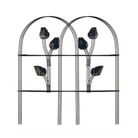 Mtb Supply 746695365313 18 Inchx16 Feet Black Decorative Garden Fence Folding Border With Leaves Wire