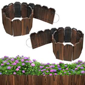 Mulctun Zyfc-fxmwl-0002 Wood Garden Edging - 5.9 Inch H X 47 L Sturdy Wooden Landscape Small Flo