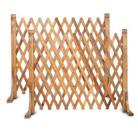 Myoyay 973035296912 2pcs Expandable Instant Fence Retractable Wooden Pet Gate Freest