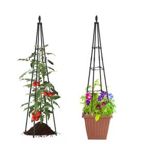 .n/a 445013243243 48 Inch Tubular Steel Garden Trellis Climbing Plants Obelisk Vine Support Potted