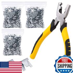 Naoedeah B0b6bxjn56 900pcs Rabbit Chicken Wire Cage Clips Fence Pliers Hog Rings Snap-ring