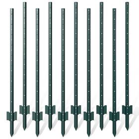Nessxa 631060186832 10 Metal Fence Posts 6ft Heavy Duty Garden Stakes For Temporary Fencing