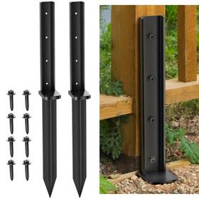 Nessxa 726018198125 Thicker Fence Post Repair Anchor Kit One-piece Heavy Duty Steel S