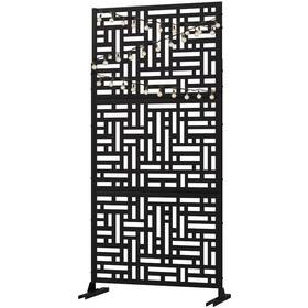Neutype A-ge04022 Metal Privacy Screen With Stand - Freestanding Outdoor Decorative Scr