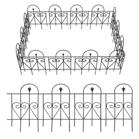 A-hw89011-usel-ne-fbm-t4 Neutype 14pc Black Metal Garden Fence Panels 17.5wx32h Small Dog/rabbit Outdoor Trellis