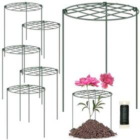 Supports-3-18 Nng 6 Pack Peony Cages And Supports 12 X 16 Inch Grow Through 6pack/12