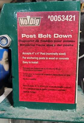 No Dig 651082832685 Lot Of 2 4-in X Powder-coated Wood To Steel Base -832685