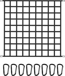 Nobrand 919504626183 Flat Bungee Cargo Net 4ftx4ft Stretches To 10ftx10ft Heavy Duty 2 Modes