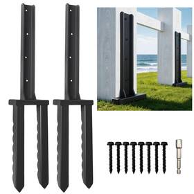 Nrspp Do19376 2 Pcs Fence Post Repair Kit Heavy-duty Serrated Design Pile