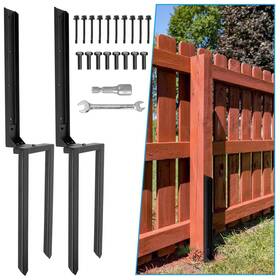 Nrspp Fencepost631 Heavy Duty Steel Fence Post Repair Stakes 2 Pcs Anchor Double Ground