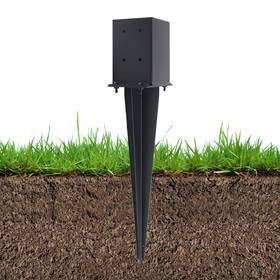 Nrspp Nzz-198 1 Pcs 4 Inch X Fence Post Anchors Ground Spike Actual 3.6 Black
