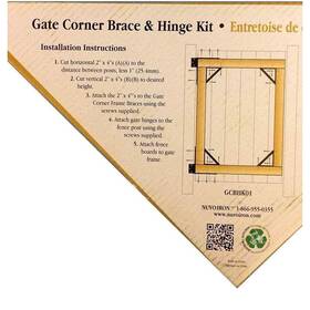 Nuvo Iron 744759392404 Heavy Duty 8 Piece Gate Corner Brace And Hinge Kit Black Galvanized Steel