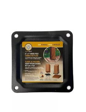 Wpcp4b Nuvo Iron 4 Inch X Wood Post Plate Connectors Black - 3 Pack