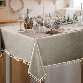 Ob-1027e Obsoorth Linen Tablecloth 55 X 70 Inch Table Cloth Rectangle Waterproof Wrinkle