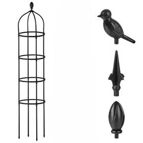 Ogetfuur 445002221290 6 Inch Obelisk Trellis For Outdoor Climbers Metallic Rustproof Round Fits Pots