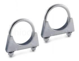 Mc02-02-3-8 Ohio Diesel Parts Heavy Duty Muffler/exhaust Clamp 2-3/8 Inch - Saddle Style With U-bolt -zinc