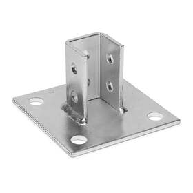 Ohlectric Ol-48010 Strut Post Base Single Channel 1-5/8 Inch Side Orientation 6x6 4 Mounting