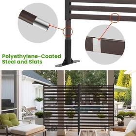 Mj-djtywl90x180 Otosunny Metal Outdoor Privacy Screen With Stand 3 Ft W X 6 H Pe-coating Steel Pip