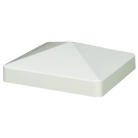 211351 Outdoor Essentials 4 In. X White Vinyl Pyramid Fence Post Cap