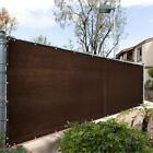 00206649 Outdoor Privacy Panel Brown Fabric Fencing Uv Resistant Polyethylene 5h X 10w Ft