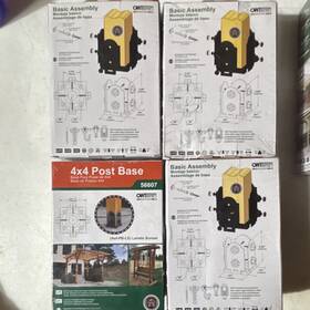 Owt 56607 Fence Post Base Black Steel Powder Coated Durable Heavy Duty Square