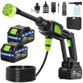 Pw-s7 Oxtravyn Portable Car Washer Accessories 6-in-1 Nozzle 33ft Hose For Patio Green