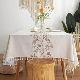 Pahajim 767267435166 Rustic Linen Tablecloth Cotton Waterproof Table Cloth For Kitchen D Inch