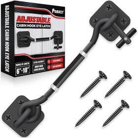 Pamazy El456 Upgrade Adjustable 6 Inch -10 Cabin Hook Eye Latch Gate Heavy Duty 4