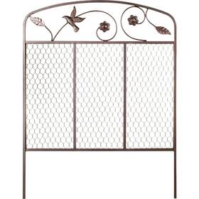 83670 Panacea 24 Inch W. X 32 H. Metal Bird And Flower Decorative Border Fence